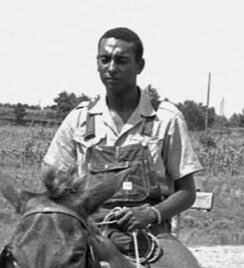 Stokely Carmicheal going house to house on his mule Stokely Carmicheal going house to house on his mule